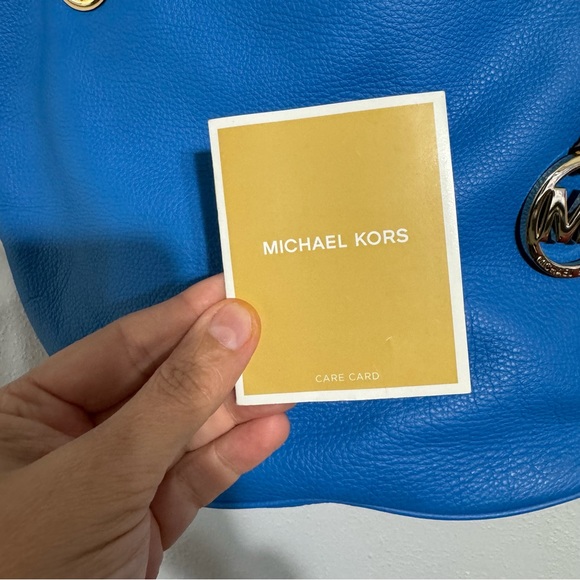 NWOT Michael Kors summer blue Jet Set med leather tote - Picture 7 of 8